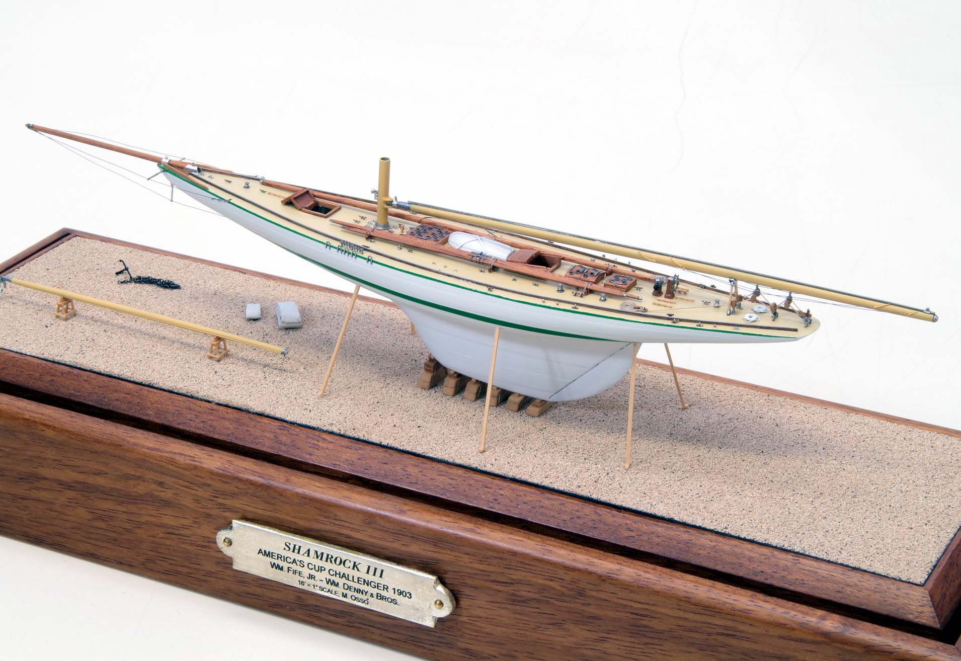 1898 Shamrock I Half Hull Wood Model 35 America's Cup Yacht Sailboat -  CaptJimsCargo